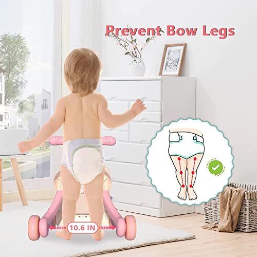 AM ANNA Baby Walking Toy for 12 Month Old Girls, Walker for Baby Girl, Baby Push Walkers for Babies,3 in 1 Push Toys for Babies Learning to Walk, Early Learning Toy for Infant 12 Months, Pink (Pink)