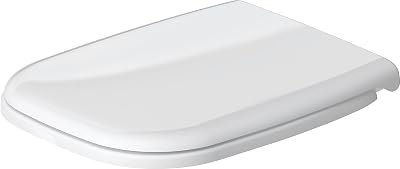 Duravit D-Code Compact Soft Close Toilet Seat Urea Thermoset White Stainless