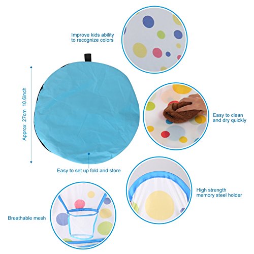 LPRTALK Kids Ball Pit Ball Tent Toddler Ball Pit with Basketball Hoop and Zippered Storage Bag for Toddlers 4 Ft/120CM (Balls not Included)