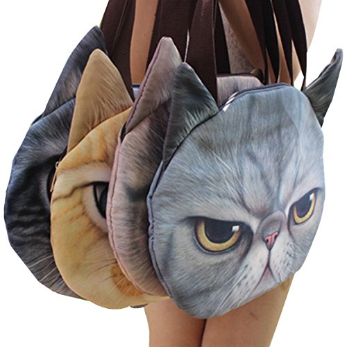 Mily Playful Creative Cute Animal Cat Dog Handbag Shoulder Bag Unique Tote-3D Cute Animal Head Printing Clothing, Shoes & Jewelry, Women, Handbags & Wallets, Top-Handle Bags