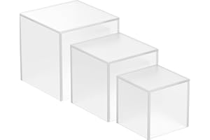 CLEAR-AD PLASTICS Small Frost Acrylic Cubes for Display - Plastic Square Cubes for Food, Cupcakes, Figures, Desserts, Jewelry, Toys, Collectibles, Cosmetics Showcase