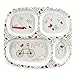 Bumkins Divided Plate, Melamine Tray Plate, Toddler, Kids, BPA Free, Stackable, Dishwasher Safe – Gray Bird Park