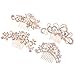 Frcolor Crystal Rhinestone Comb, 4pcs Bridal Pearl Flower Hair Pins Hair Clips for Wedding Party