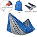 Yosoo(TM) Double Hammock - Lightweight Indoor and Outdoor Nylon Parachute Hammocks for Camping, Backpacking & Travel. Tree Ropes Included (blue & gray)