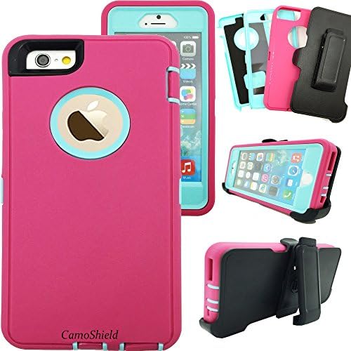 iphone 6s Plus Case,CamoShieldHeavy Duty Shock-Absorption High Impact Resistant Armor Holster Defender Full Body Protective Cover w/ Screen Protector Belt Swivel Clip for iPhone 6S Plus/6 Plus (R/L)