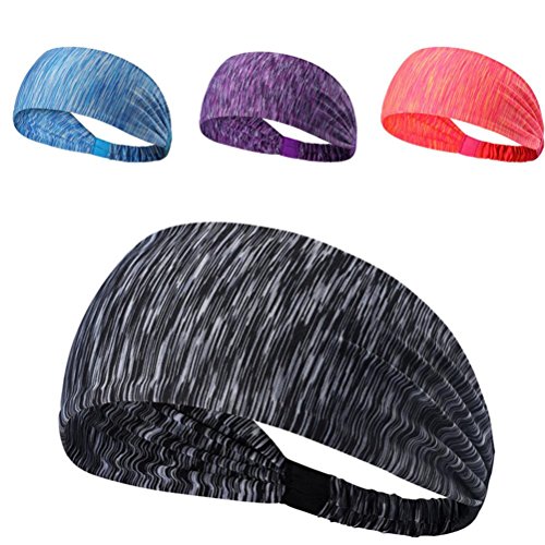 Nacome Sports Headband Workout Hair Band Stretch Elastic Yoga Running Headwrap Hair Band (Purple) - Thumbnail 2