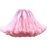 Colyanda Womens 3-Layered Pleated Tulle Petticoat Tutu Puffy Party Cosplay Skirt