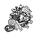 fani Rhinestone Covered Brooch Pin Black Clothes Scarves Shawl Clip for Women Ladies