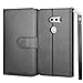 NJJEX for LG V35 ThinQ Wallet Case, for LG V30 / LG V30 Plus/LG V35 Case, PU Leather [9 Card Slots] ID Credit Folio Flip [Detachable][Kickstand] Magnetic Clousure Cover & Wrist Strap [Black]