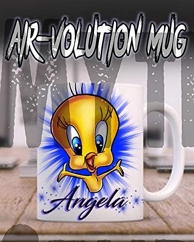 Personalized Airbrush Tweety Bird Ceramic Coffee Mug