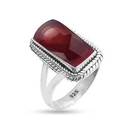 Sterling Silver 925 Ring For Womens Garnet Ring