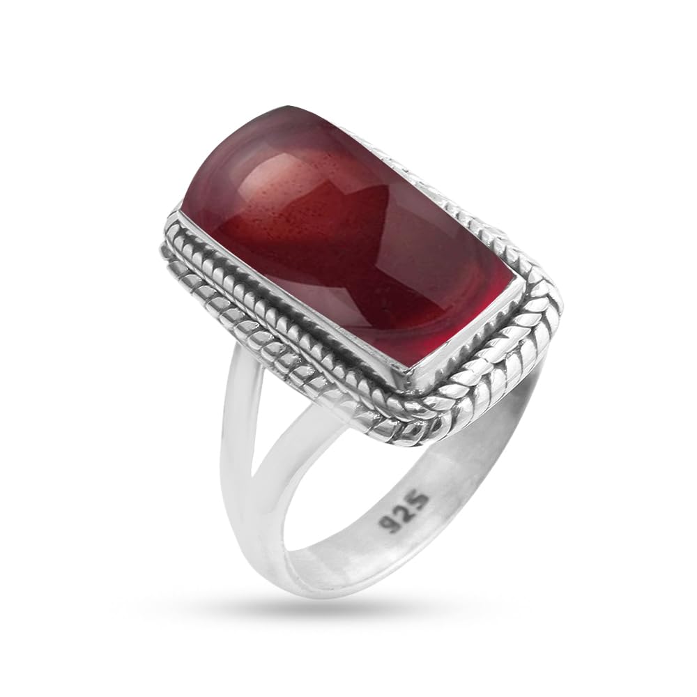 Sterling Silver 925 Ring For Womens Garnet Ring