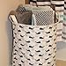 Org Store Cotton Fabric Collapsible Laundry Basket Dirty Clothes Hamper - Perfect for College Dorms, Kids Room & Bathroom (Whale Patterned)