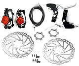 BlueSunshine Front and Back Disk Brake Kit – Aluminum alloy calipers, 2 Pcs stainless steel G3 160 mm Rotors & Cable & Brake Lever & 12 bolts, Freewheel Threaded Hubs Hole distance of 48mm