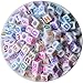 aizhouzh 600 Pieces 6mm DIY White Colorful Acrylic Alphabet Letter Cube Beads for Jewelry Making, Bracelets, Necklaces,Children's Educational Toys, Key Chains and Kids Jewelry