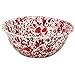 Crow Canyon Home Enamelware Serving Bowl, 1.5 quart, Red/White Splatter (Single)