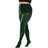 LUCKELF Plus Size Women's Semi Opaque Tights 80 D Control Top Footed Pantyhose High Waist