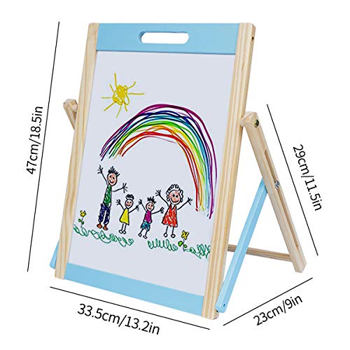 Arkmiido Kids Tabletop Easel Wooden Portable Art Easel for Toddlers