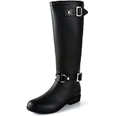 Lezzglt Rain Boots for Women, Waterproof Knee-high Rubber Boots, Comfortable Lightweight Garden Boots Keep Warm Work Tall Fishing Boots for Outdoor
