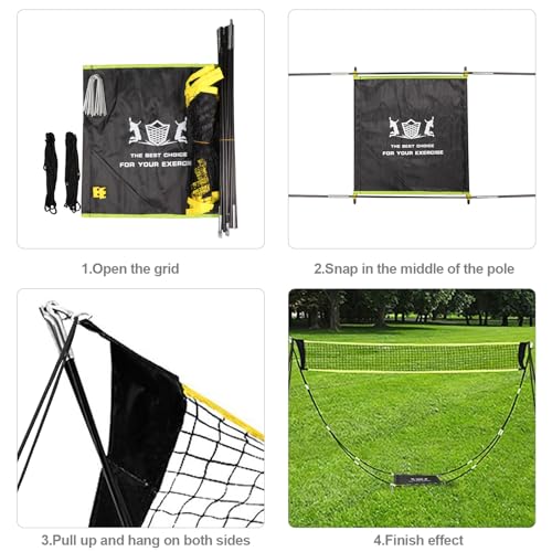 Portable Tennis & Badminton Net Set - Folding Net With Stand For Outdoor Sports