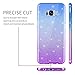Casetego Compatible with Galaxy S8 Plus Case,360 Full Body Two Piece Slim Crystal Transparent Case with Built-in Screen Protector for Samsung Galaxy S8 Plus,Blue/Purple