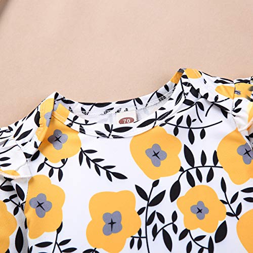 Hinzonek 3 Stks Baby Meisje Kleding Set Bloemen Lange Mouw Romper Ruche Jarretel Rok Hoofdband Party - Image 5