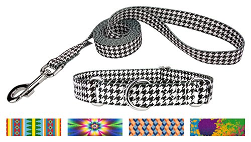 Country Brook Design Houndstooth Martingale Dog Collar & Leash - Medium