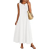 MEROKEETY Women's 2026 Summer Maxi Dress Sleeveless Crewneck Casual Loose Beach Vacation Basic Long Sundress