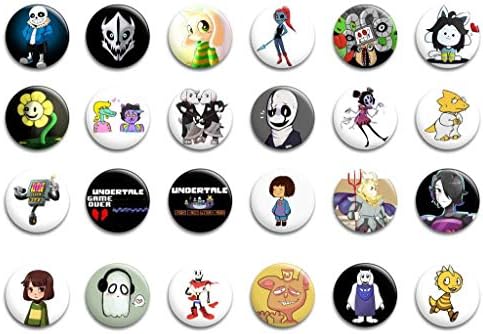 Undertale Set of 24 Big Buttons-Pins 56mm in diameter