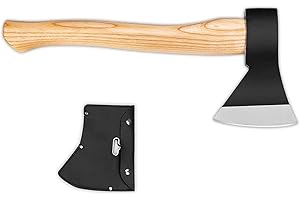 GBIVBE Camping Axe, 15inch Outdoor Hatchet Chopping Axe for Wood Splitting and Kindling, Camping Outdoor Hatchet Gardening Hand Tools with Sheath(Black)