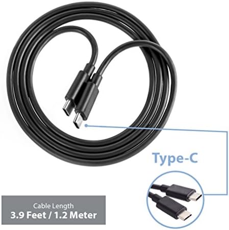 SONEic - USB Type-C to Type-C (USB-C to USB-C) Cable for Nexus 5X, Nexus 6P, Google Pixel, LG G5, HTC 10, Lumia 950/950XL & All Other USB Type-C Devices - Black (Cable ONLY)