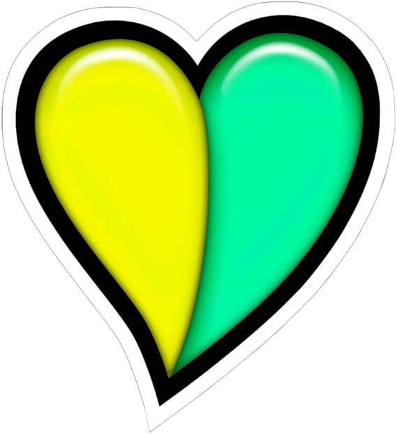 Amazon おもしろマグネットステッカー 初心者風ハートマーク ２枚組 ステッカー デカール 車 バイク