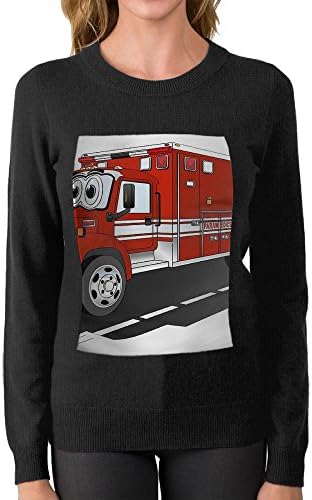 Cartoon Rescue Squad Ambulance Casual Sweater Crew Neck Custom Best Personality