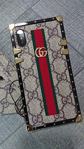 Stripe Beige - New Vintage Trunk Luxury PU Leather Style Case Cover Premium Silicone. Soft Flexible Anti-Scratch Drop Protection. for Apple (iPhone 7/8 Plus)