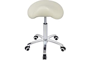 Saddle Stool Rolling Chair for Medical Massage Salon Kitchen Spa Drafting,Adjustable Hydraulic Stool with Wheels (Without Bac