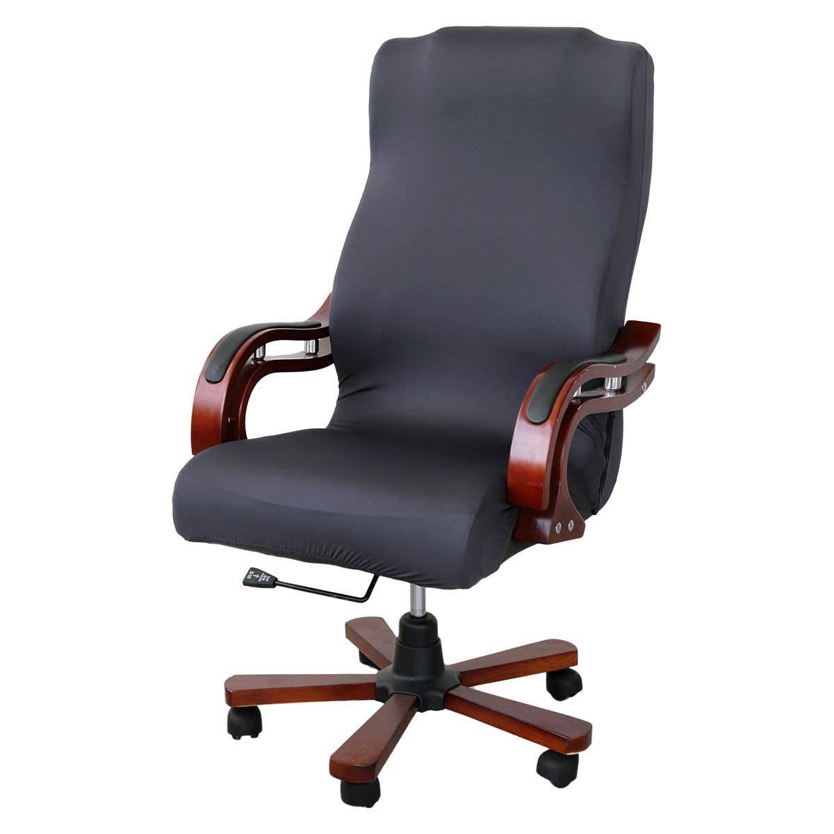 Stretchable Removable Resilient Chair Covers Computer Swivel Chair Cover Universal Armchair Cover Slipcover for Office Rotating Chair Dinning Chair Modern Simplism Style (No Chairs) (Dark Gray)