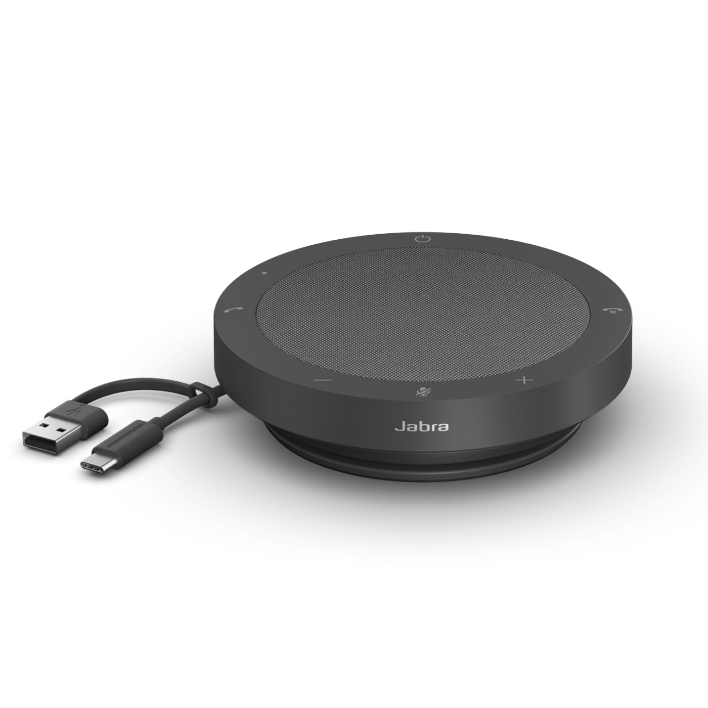 Jabra Speak2 40 Portable Speakerphone with 4 Noise-cancelling Mics, Full-range 50mm Speaker, Wideband Audio and USB A and USB C connections - MS Teams Certified, Works with Other Platforms - Dark Grey