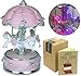 J JHOUSELIFESTYLE Carousel Music Box, Carousel Horse Rotate as Music Plays, Great Merry Go Round Music Boxes for Girls Granddaughters Daughter Mom Wife Birthday Christmas Valentine