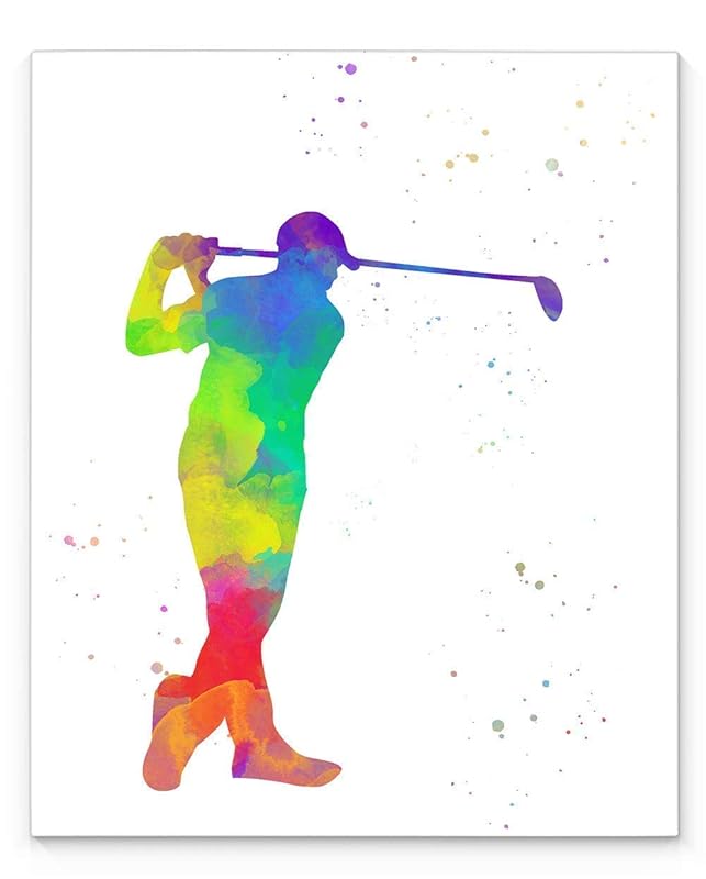 Abstract Golfer Sport Abstract Wall Art 11 x 14" Unframed