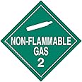 Division 2.2 Non-Flammable Gas Placard, Worded, 10.75" x 10.75" Removable Self Adhesive Economy Vinyl for Short-Term Applications, DOT Hazmat Compliant, 25 Pack, J. J. Keller & Associates, Inc.