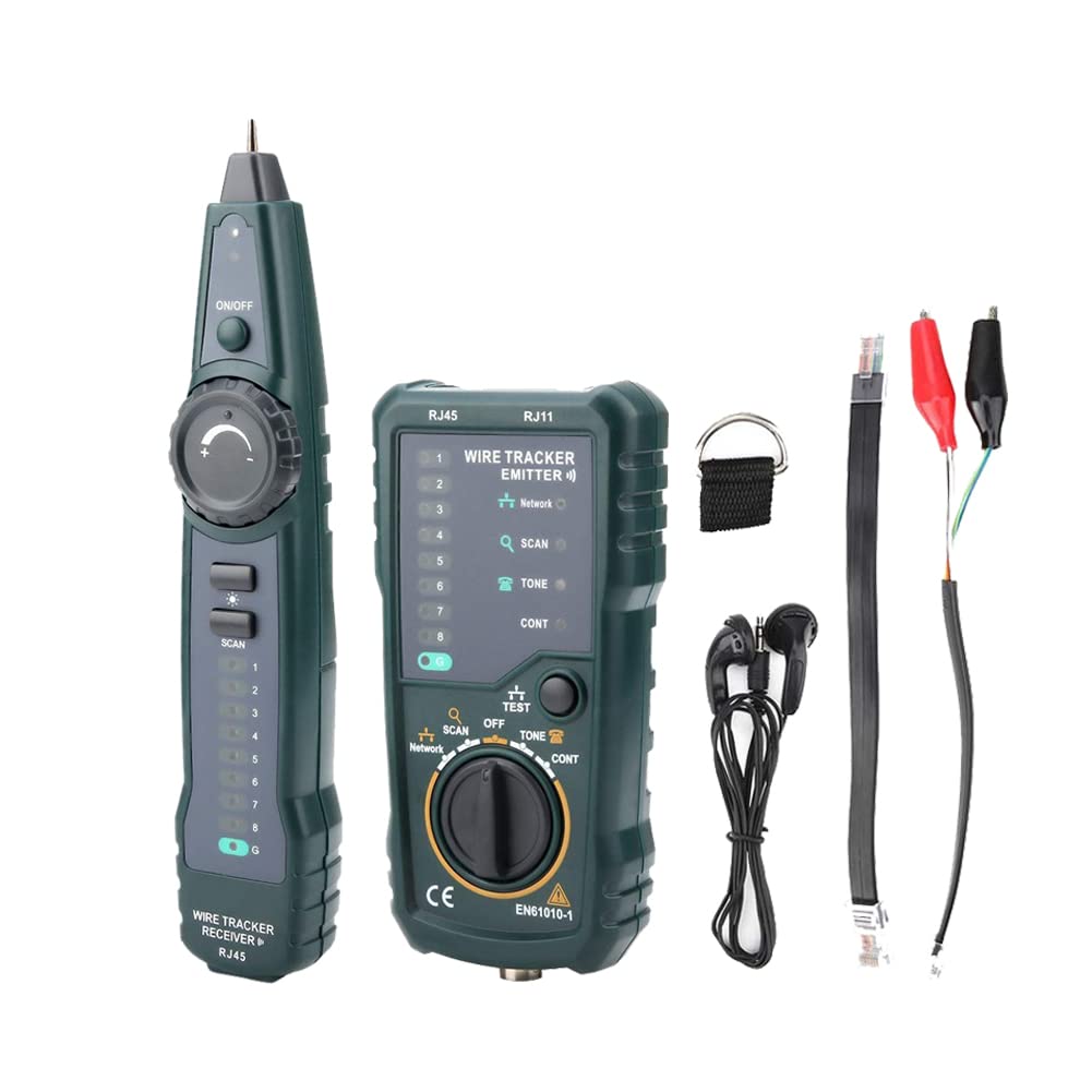 Cable Tracker, Wire Tracker, Akozon FY868 Handheld Telephone Network Cable Tester RJ45 RJ11 Lan Wire Tracker Kit Short Finder Circuit Tester