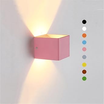 Led Fix Wandleuchte Bunte Quadratische Wandlampe Indoor Kinderzimmer Dekorative Wandleuchte Moderne Nordic Style Wandleuchte Wohnzimmer Veranda Garten Beleuchtung Lampe 7w Color Pink Amazon De Beleuchtung