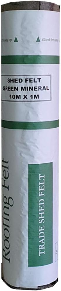 Ashbrook BillyOh Green Mineral Shed Roofing Felt 10m Durable Weatherproof