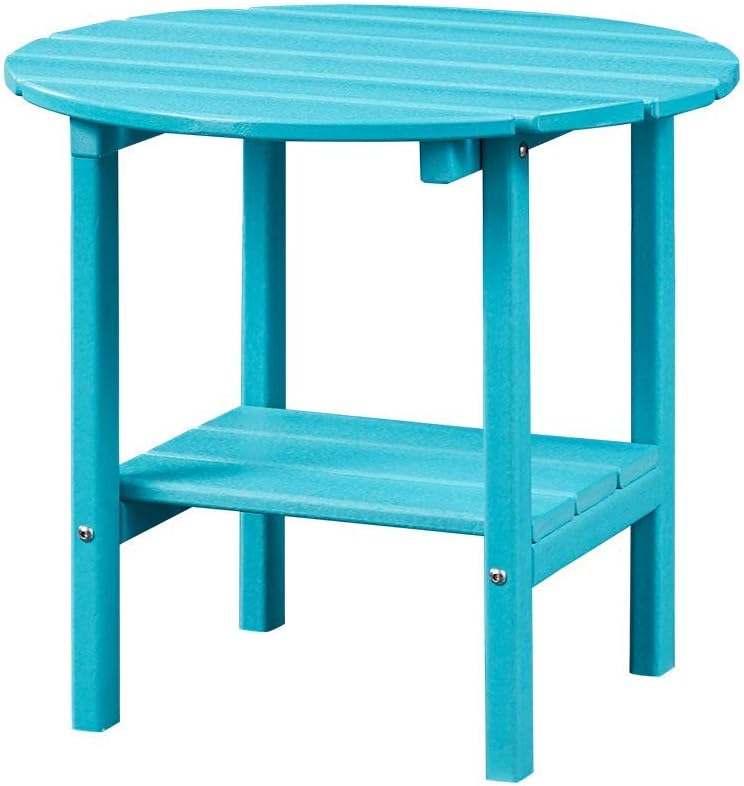 Ehomexpert Outdoor Side Table-Adirondack Portable Rectangular End Table for The Beach, Camping, Picnics, Cookouts and More, HDPE Hard Plastic, Blue: Kitchen & Dining