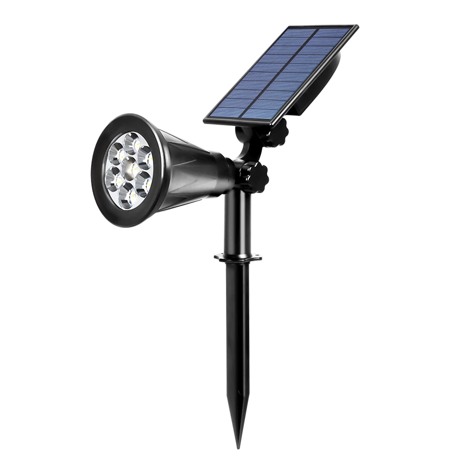Solar Lights Outdoor Bright Spotlight Adjustable 7 LED Daylight White 6000K Landscape Lights Waterproof 2-in-1 Wall Lights Ground Light Security Lighting Dark Sensing Auto On/Off โ image 1
