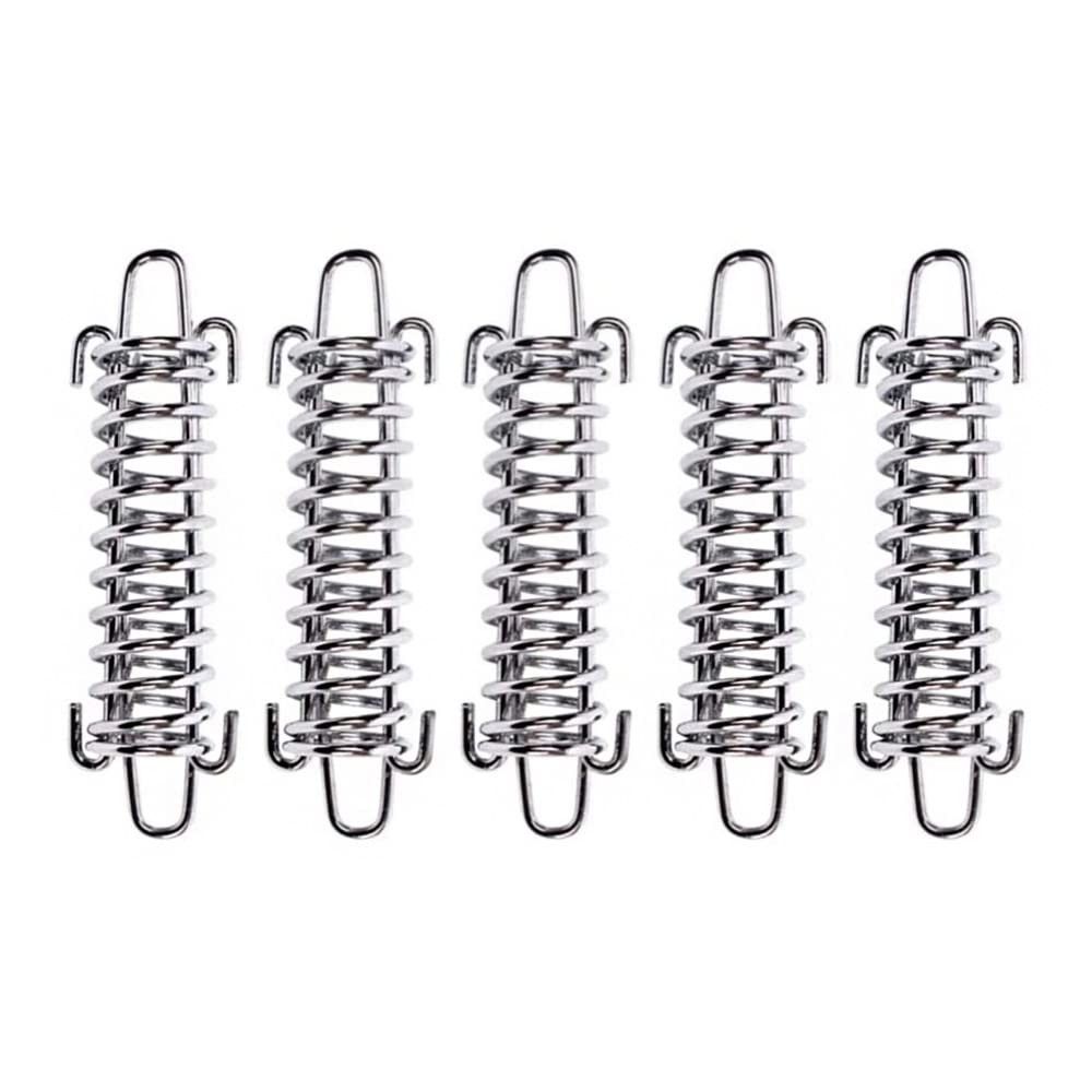 Tiardey 5Pcs Tent Fixed Buckle Wind Rope Buckle Steel Fixed Buckle Tent Wind Spring for Outdoor Camping Hiking
