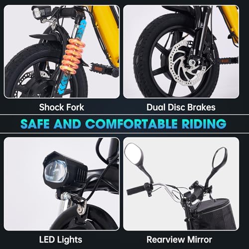 Electric Tricycle for Adults, Peak 500W Brushless Motor Electric Trike, 480Wh Removable Battery, Step-Thru 3 Wheel Electric Bike, 2 Seats, Up to 45 Miles, Folding E Trike Ebike, Gift for Parents