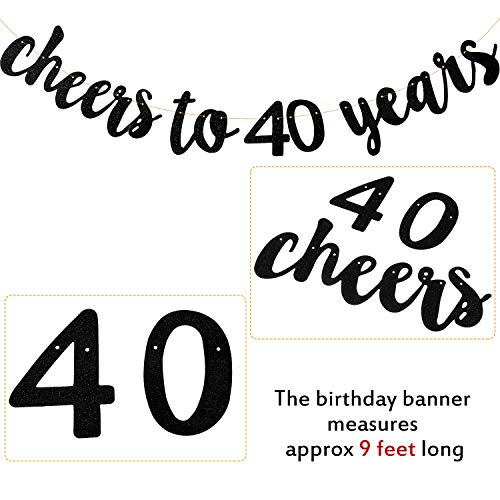 Gejoy-Black-Cheers-to-40-Years-Banner-40-Years-Old-Birthday-Banner-and-40-Pieces-Birthday-Balloons-for-40th-Birthday-Celebration-Party-Decorations