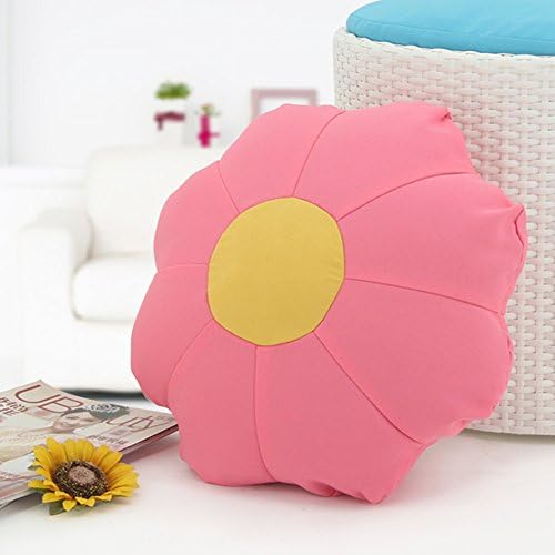 HAPLOVE Decorative Pillow Throw Deluxe Flower Shape Chiffon Couch Bed Sofa Cushion Round 18",Pink