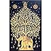 Your Spirit Space (TM Black/Gold Good Luck Elephant Tapestry-Tree of Life. Quality Home or Dorm Hippie Wall Hanging. The Ultimate Bohemian Tapestry Decoration